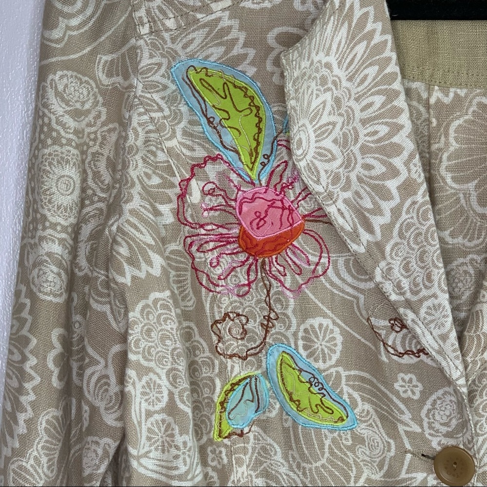 Oilily Linen Embroidered Utility Jacket - Picture 4 of 16